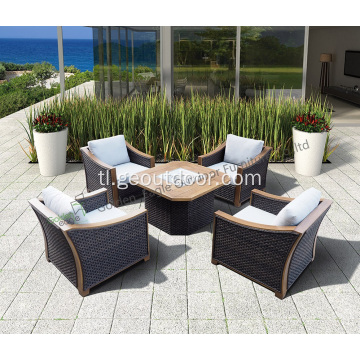 Ang paglilibang panlabas na 5pcs na panlabas na sofa set rotan